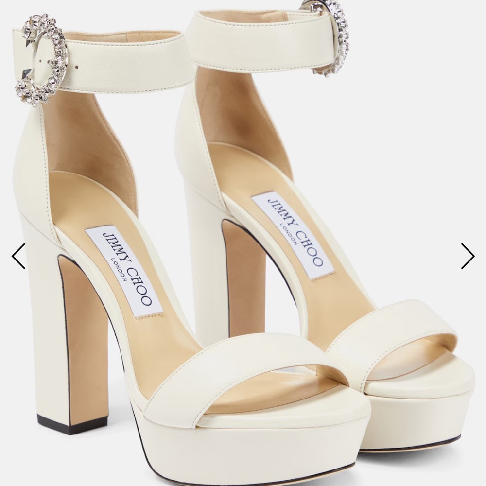 Jimmy Choo White Platform Sandals
